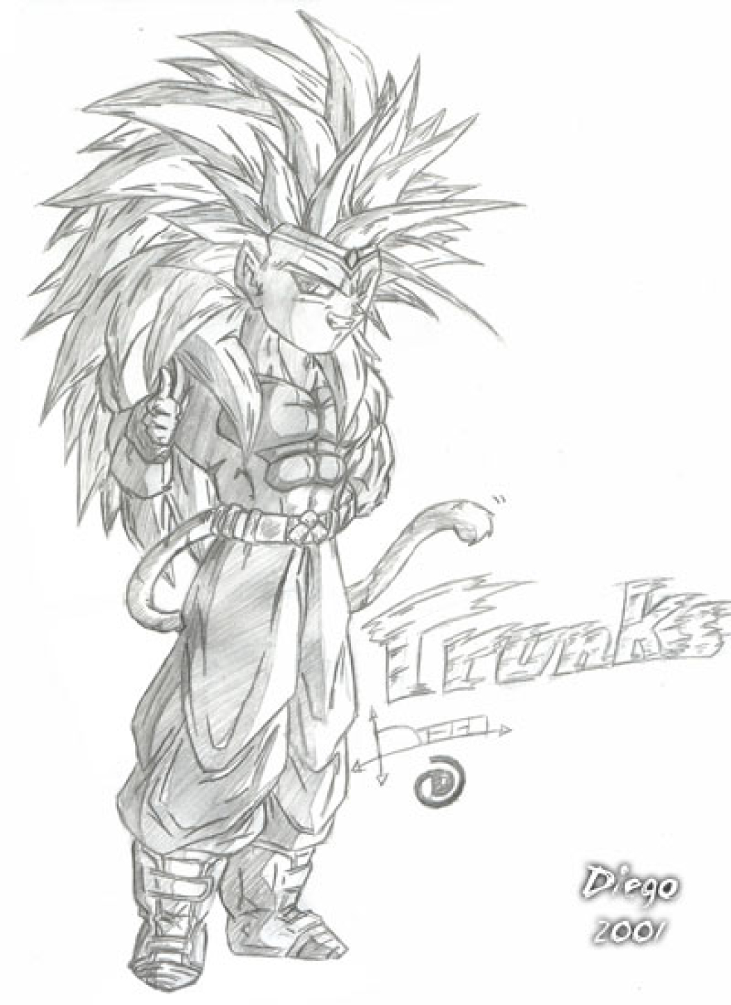 Chibi Trunks SSJ5 feito por Diego Alberto da Silva Tillmann
