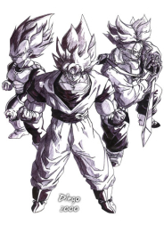 Os três primeiros Super Saiyajins feito por Diego Alberto da Silva Tillmann