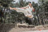 Street Fighter: Assassin&rsquo;s Fist - Ryu executando um chute voador