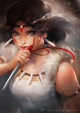 Princess Mononoke por Yue Wang “Sakimichan”